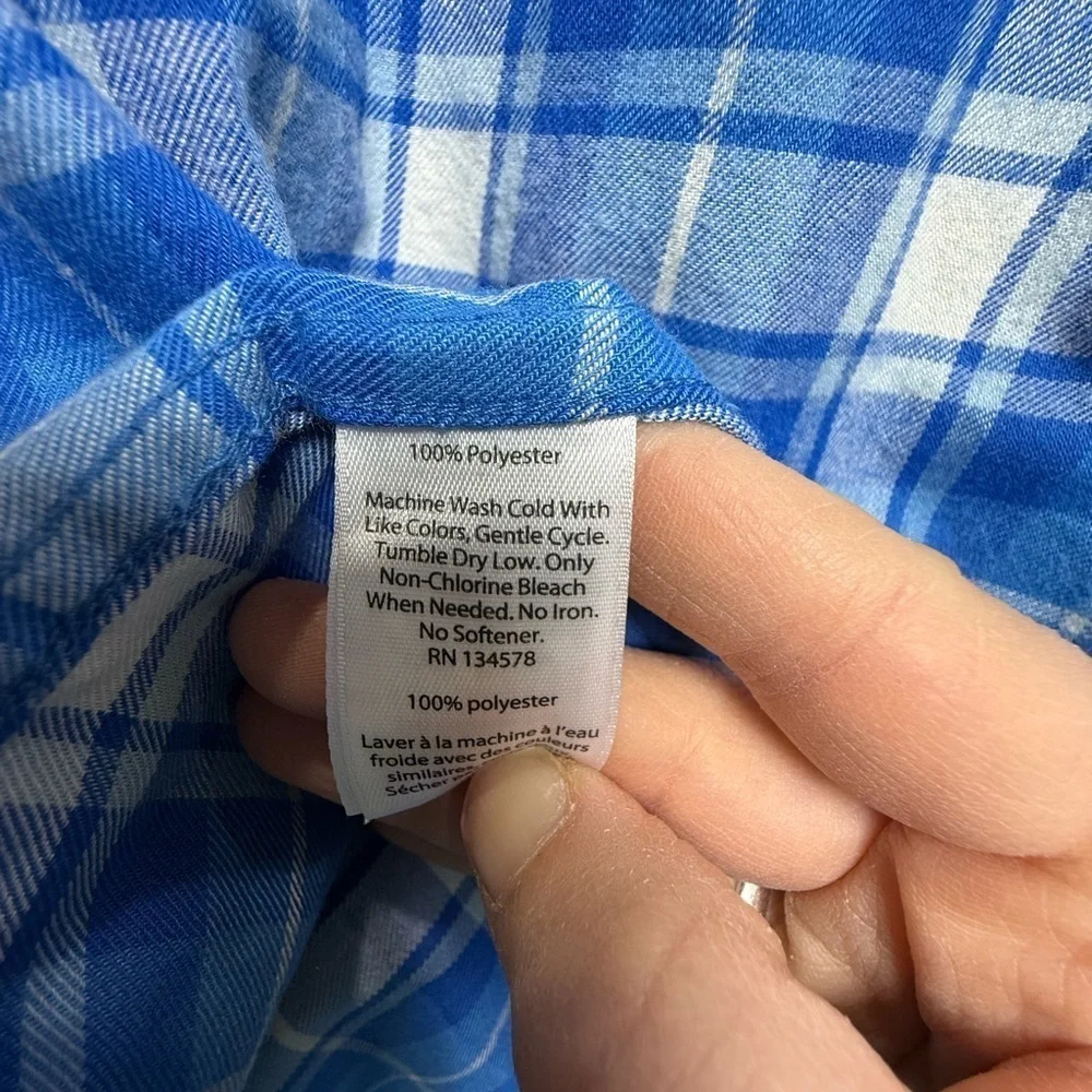 Vineyard Vines Men’s Blue Plaid Flannel Button-Down Shirt | Size Medium